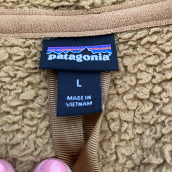 Patagonia Women’s Los Gatos 1/4 Zip Camel Brown Sherpa Pullover Large - Picture 3 of 10